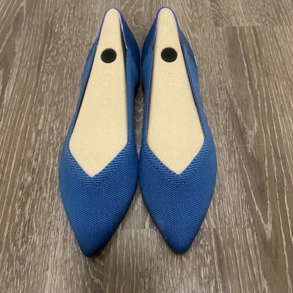 ROTHY’S – “The Point” Deep Ocean Blue shoes slip on flats sz 11.5